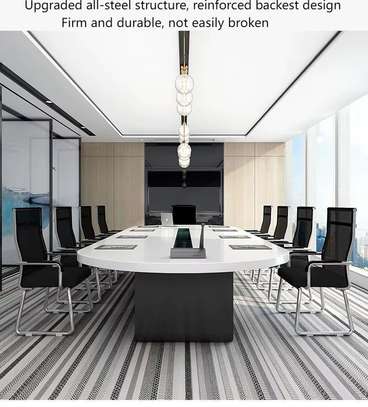 Office Chair: Mesh Office Chair Without Wheel Black Backrest image 2