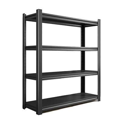 Black Steel Metal 4 Shelves Open Storage Rack image 3