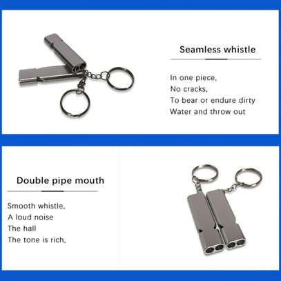 Double Aluminum Whistle Keychain Survival Dual Self-Defense image 5