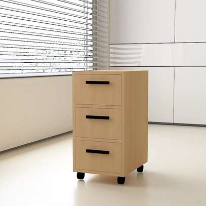 Mobile Wooden Filing Cabinet – 3 Drawers image 1