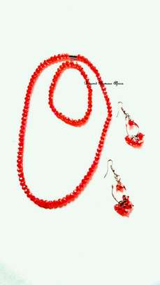 Womens Red crystal Jewelry accessories combo image 2