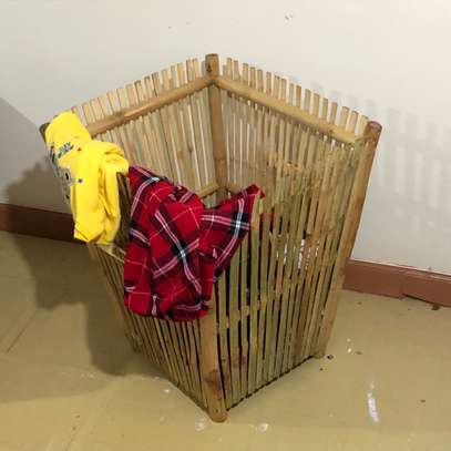 Bamboo Multipurpose Laundry Basket Toy Basket Large size image 1