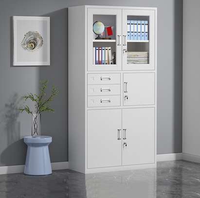 Steel Glass Doors 3 Drawers Office Cabinet With A Safe image 10