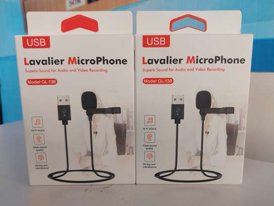Universal USB Microphone Lavalier Microphone Clip-on Compute image 1