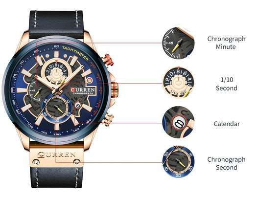 Curren 8380 Watch Men Fashion Quartz Watch leather Watch image 4
