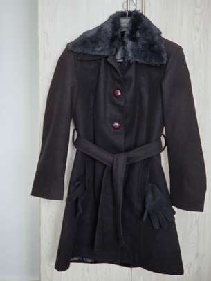 Elegant Women's Coat  Faux Fur Collar image 1