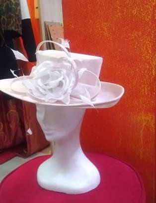 Dusty Pink Wide Wedding Hat From UK image 3