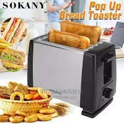 Sokany Slice Bread Toaster – Black & Silver image 1