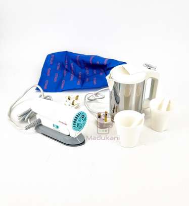 Kettle with Cups, Iron, Hair Dryer Travel Kit Gift Set image 3