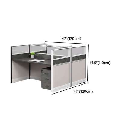 Office Desk:  Modern Workstation with Cable Management image 2