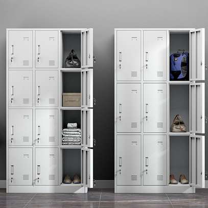 Office Cabinet: 6- Locker Gray Office Storage Cabinet image 5