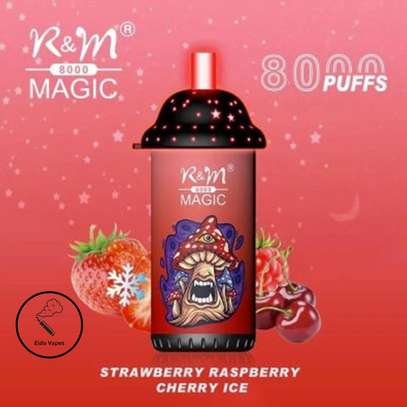 R & M Magic 8000 Puffs Vape Strawberry Raspberry Cherry Ice image 1