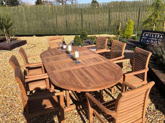 Mahogany /Mvule outdoors dining table and chairs image 4