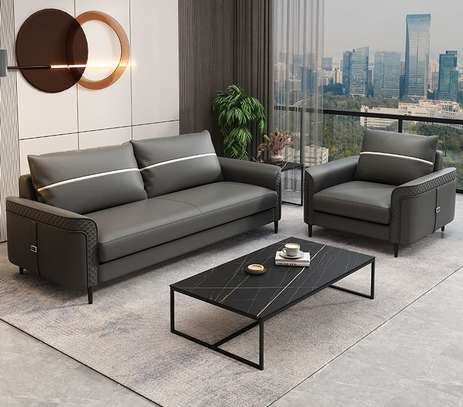 5 Seater Modern Imported Leather Executive Office Sofas image 7