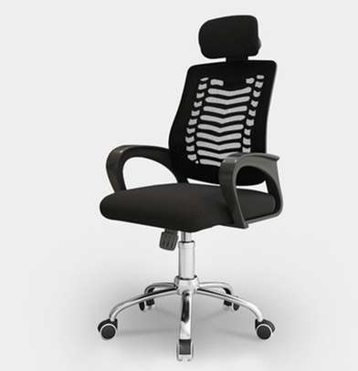 Ergonomic Secretarial Office Chair with Adjustable Headrest image 8