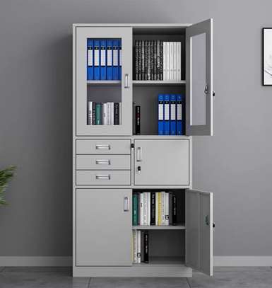 Steel Glass Doors 3 Drawers Office Cabinet With A Safe image 4