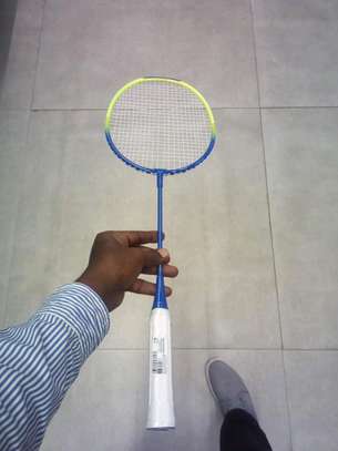 Junior badminton racket intermediate player green blue image 1