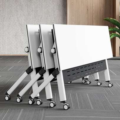 Modern Foldable Meeting Table with Wheels image 1
