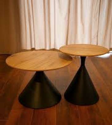 2 Pcs Brown Wooden Tops Living Home Coffee Table Set image 12