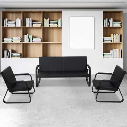 Office Sofa: 5 Seater Office Sofa, Premium Leather Finish image 5