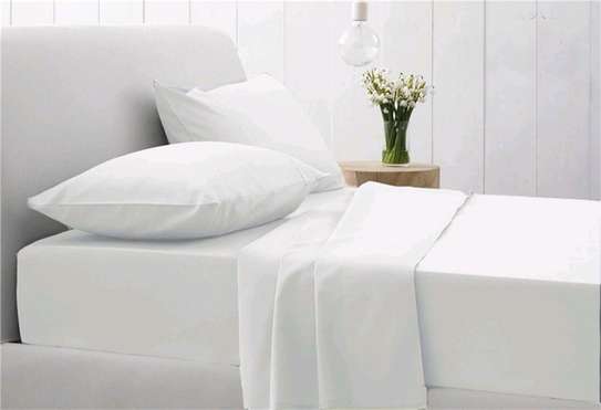 White Fitted  Cotton Bedsheets image 1