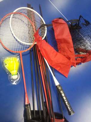 Badminton Kit 2 rackets 2 shuttle corks 3m free standing net image 7