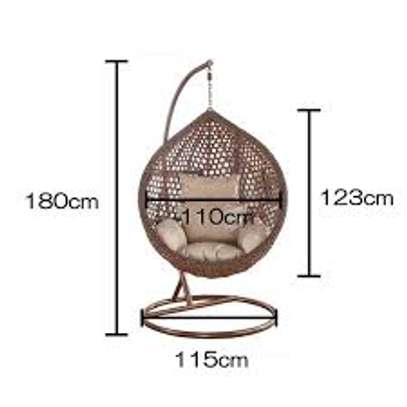 Outdoor Rattan Hanging Hammock-Swing Chair (Cushioned) image 5