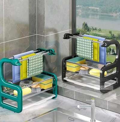 2 Tier retractable kitchen/bathroom storage rack image 3