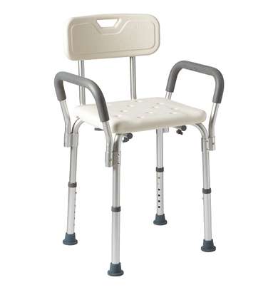 HEIGHT ADJUSTABLE SHOWER CHAIR WITH ARMS image 2
