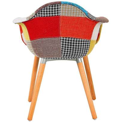 Colorful Patchwork Lounge Chair – Modern Fabric Armchair image 4