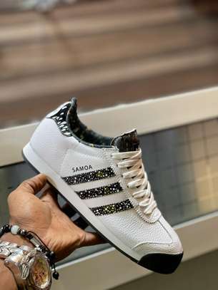 White Striped Adidas Samoa  Shoes Footware image 1