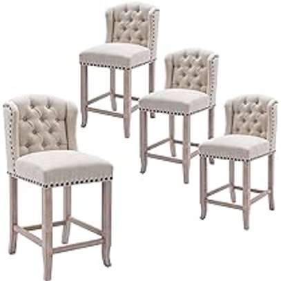 Wooden high bar stools/cocktail chairs(pairs( image 5