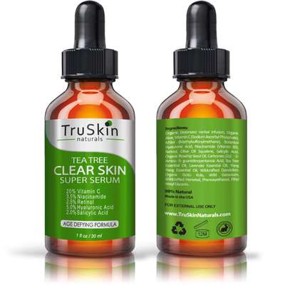 TruSkin Tea Tree Clear Skin Serum with Vitamin C, Salicylic Acid & Retinol, 1fl oz image 2
