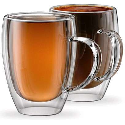 *Double Walled Insulated Glass Coffee Mugs image 2