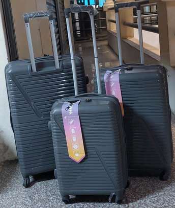 *3 in 1 Unbreakable PP Suitcases  double zip image 2