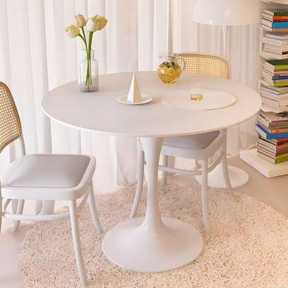 White Round Eames Dining Table image 1