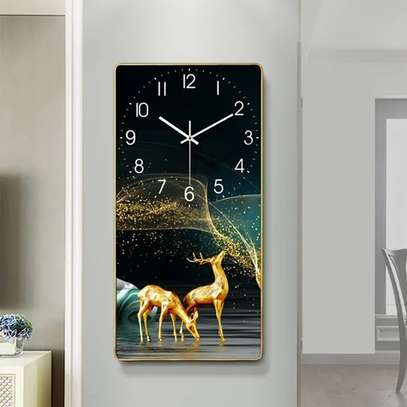 Crystal porcelain decorative wall clock with a glass cover image 1