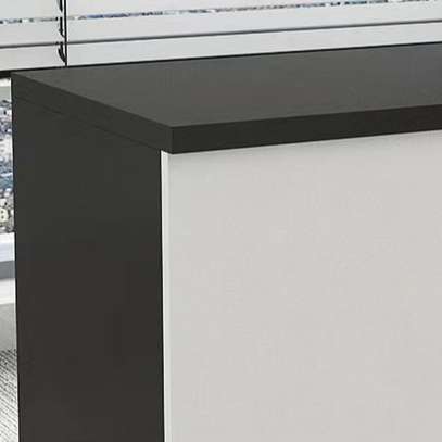 Office Cabinet: 2 Door Wood Dark White Credenza File Cabinet image 2