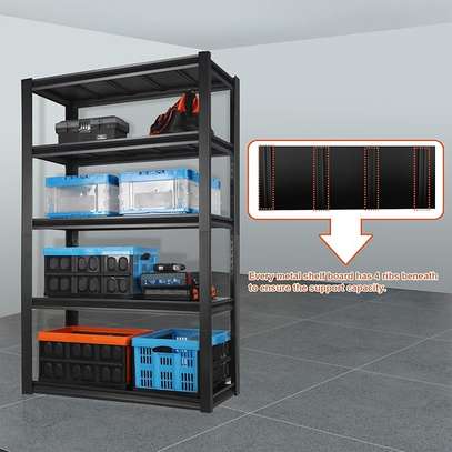 5-Tier Large Metallic Shelving Utility Rack image 5