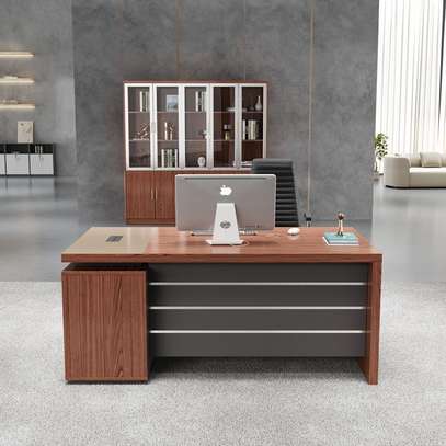 Luxury Wooden L-Shaped Executive Desk for Office image 2