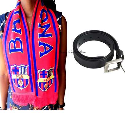 Barcelona knit scarf with leather belt combo image 1