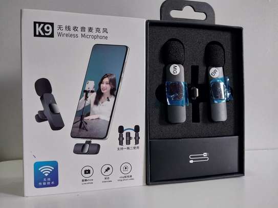 K9 Dual Wireless Lavalier Microphone for I Phone iPad, image 1