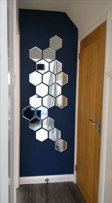 Hexagon acrylic Wall Mirror set image 2