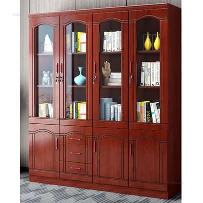 Office Cabinet: 3 Door Wooden Office Filing Red Doc Cabinet image 2