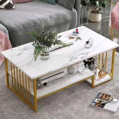 *Modern Luxury Marble Effect Coffee Table* image 2