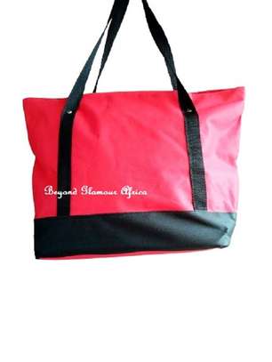 Womens Red ankara canvas handbag image 2