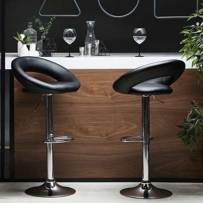 Barstools; Leather Swivel Barstool image 2