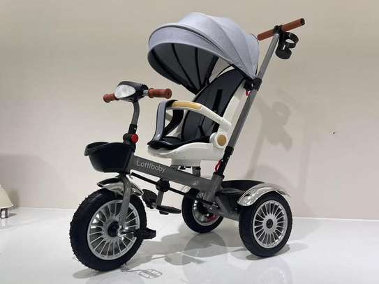 Lollipoly Kids Tricycle Brown Black with Canopy image 2