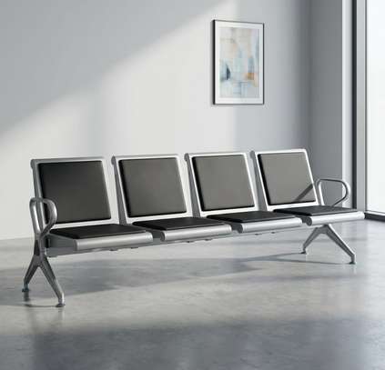 4-Link Leather Office Waiting Bench image 2