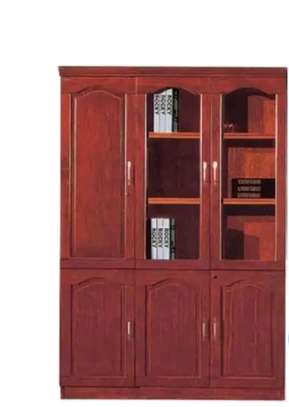 3 door mahogany wooden file cabinet image 2
